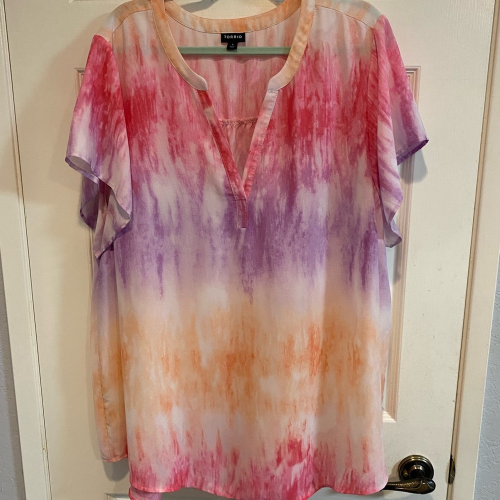 Torrid Women's Multicolor Tie-Dye Top Size 4